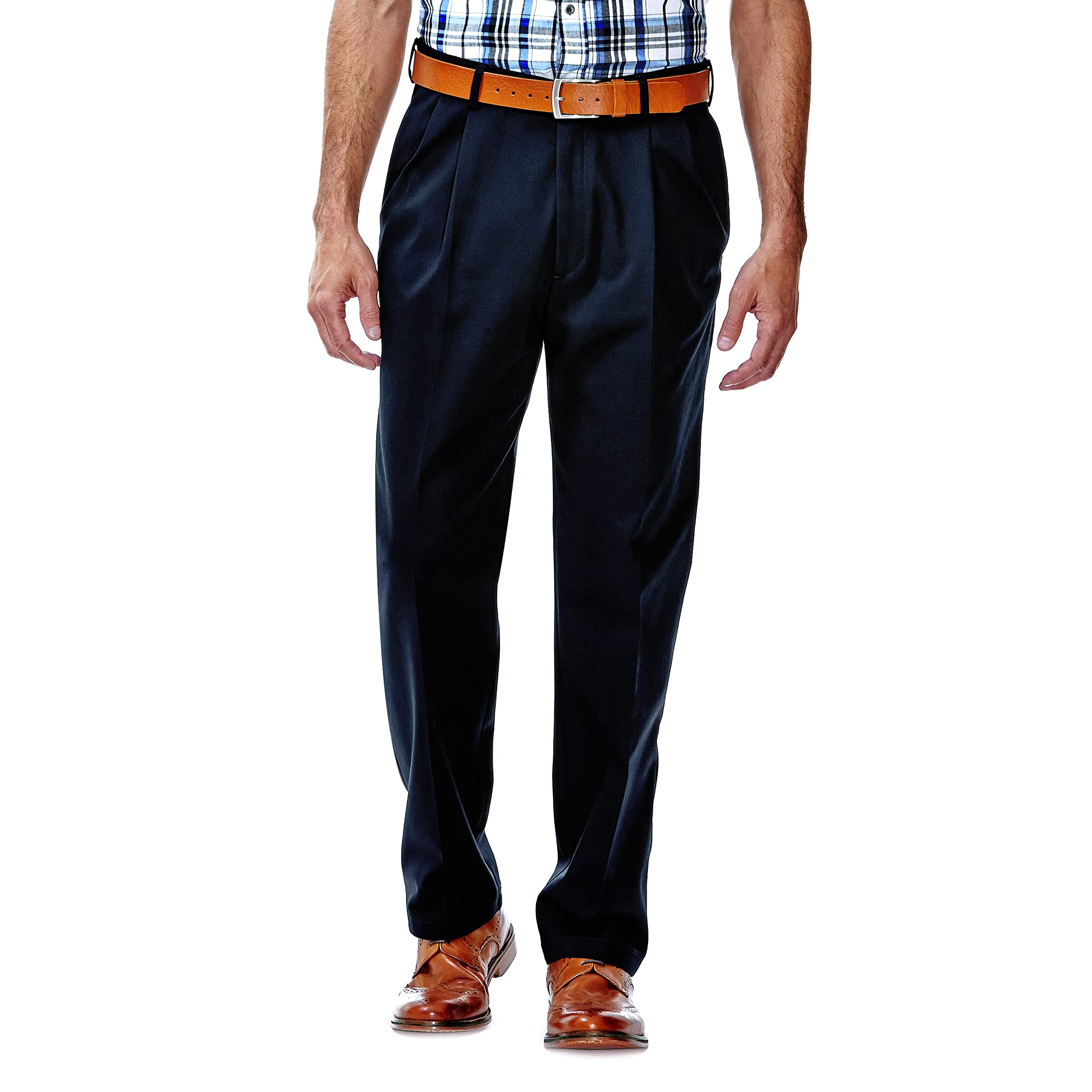 Haggar Men's Work to Weekend Classic Fit Pleat Regular and Big and Tall Sizes Pl