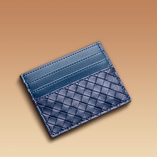 Woven Card Holder, Ultra Thin Minimalist Wallet with 6 Slots, RFID Blocking for Men and Women, blue, Woven