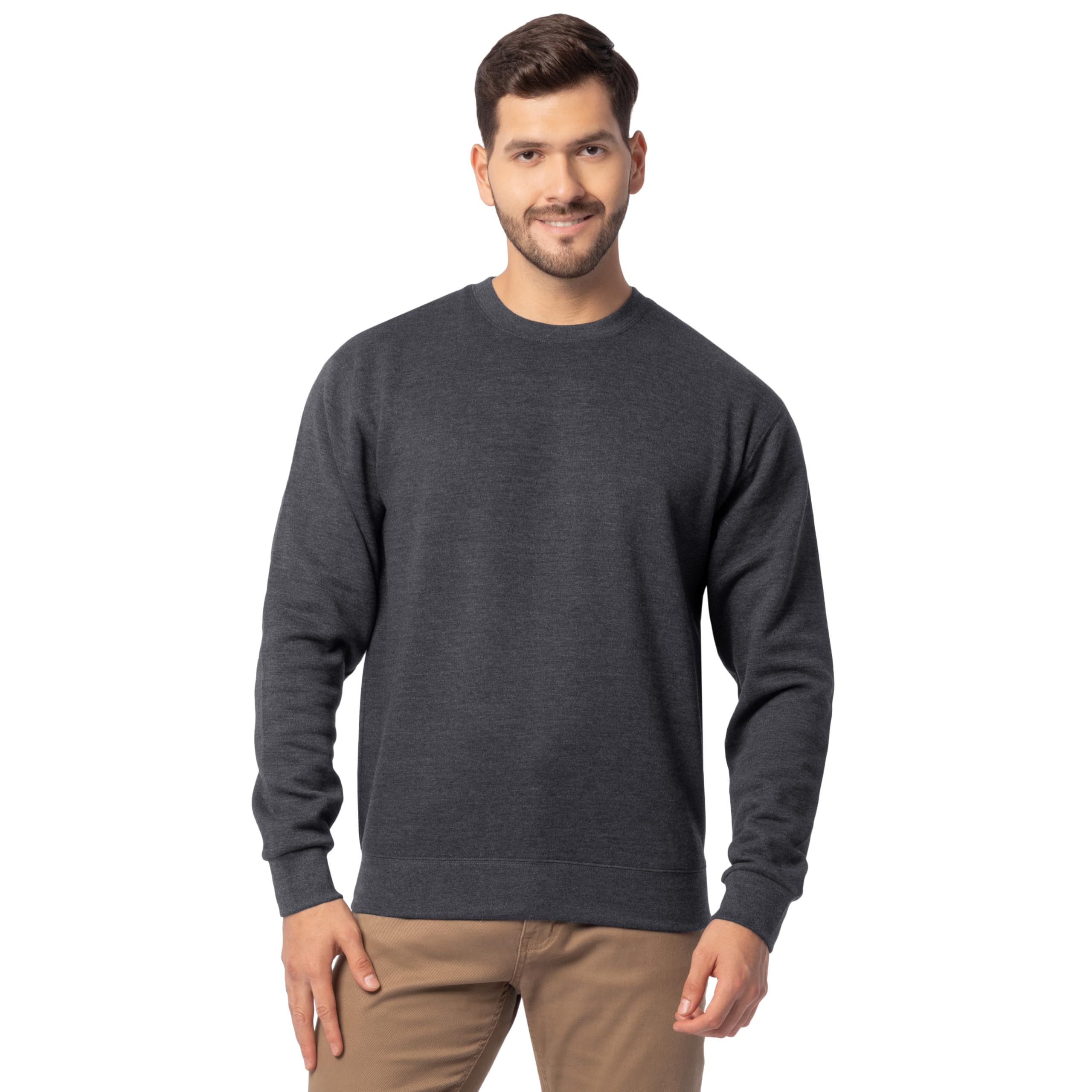 Fruit of the Loom Men's Eversoft Fleece Crewneck Sweatshirts, Moisture Wicking &