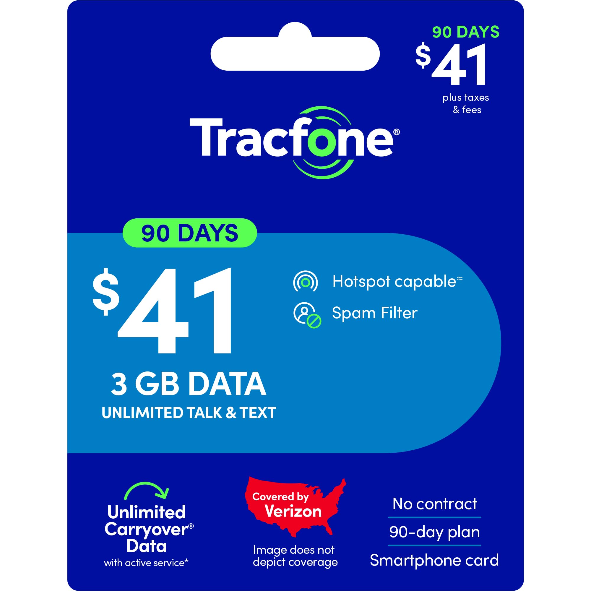 Tracfone $41 Unlimited Talk & Text 90-Day - Prepaid Plan[Physical Delivery]