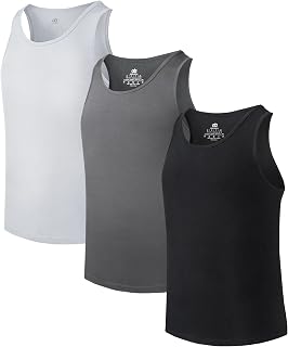 DAVID ARCHY Men's Tank Top Bamboo Rayon Undershirts Tank Shirt Comfy Soft T Shirts for Men, 3 or 5 Pack