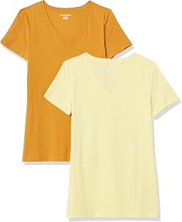 Amazon Essentials Women's Regular-Fit Short-Sleeve V-Neck T-Shirt