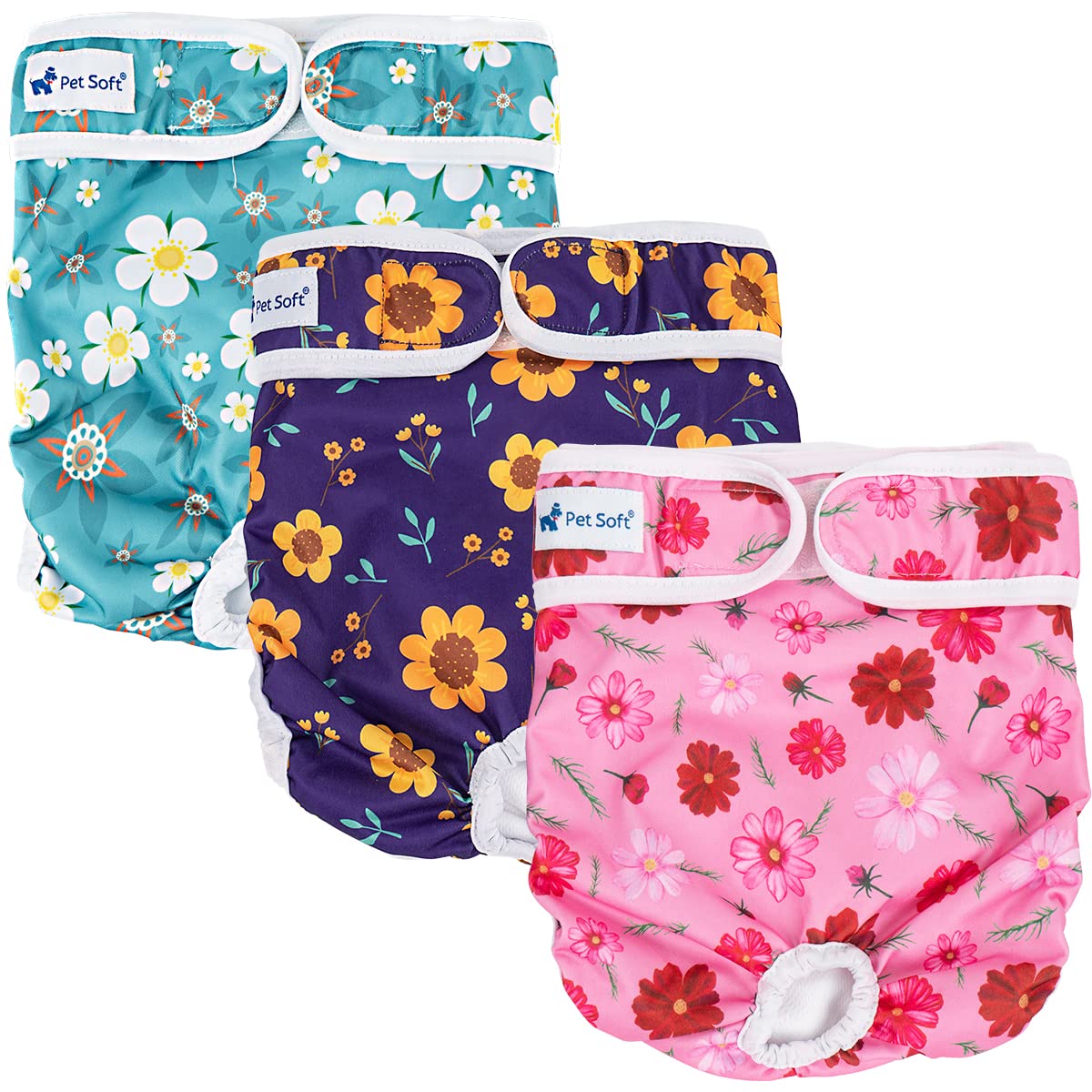 Pet Soft Dog Nappies Female - Washable Female Period Pants for Dogs Pets, Incont