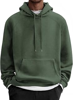 COOFANDY Men's Fleece Hoodie Long Sleeve Casual Basic Essential Drawstring Hoodie with Pocket
