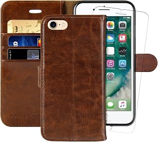 MONASAY iPhone 7/8/SE 2020/2022 Wallet Case, Flip Folio Leather Cover with RFID Blocking Brown