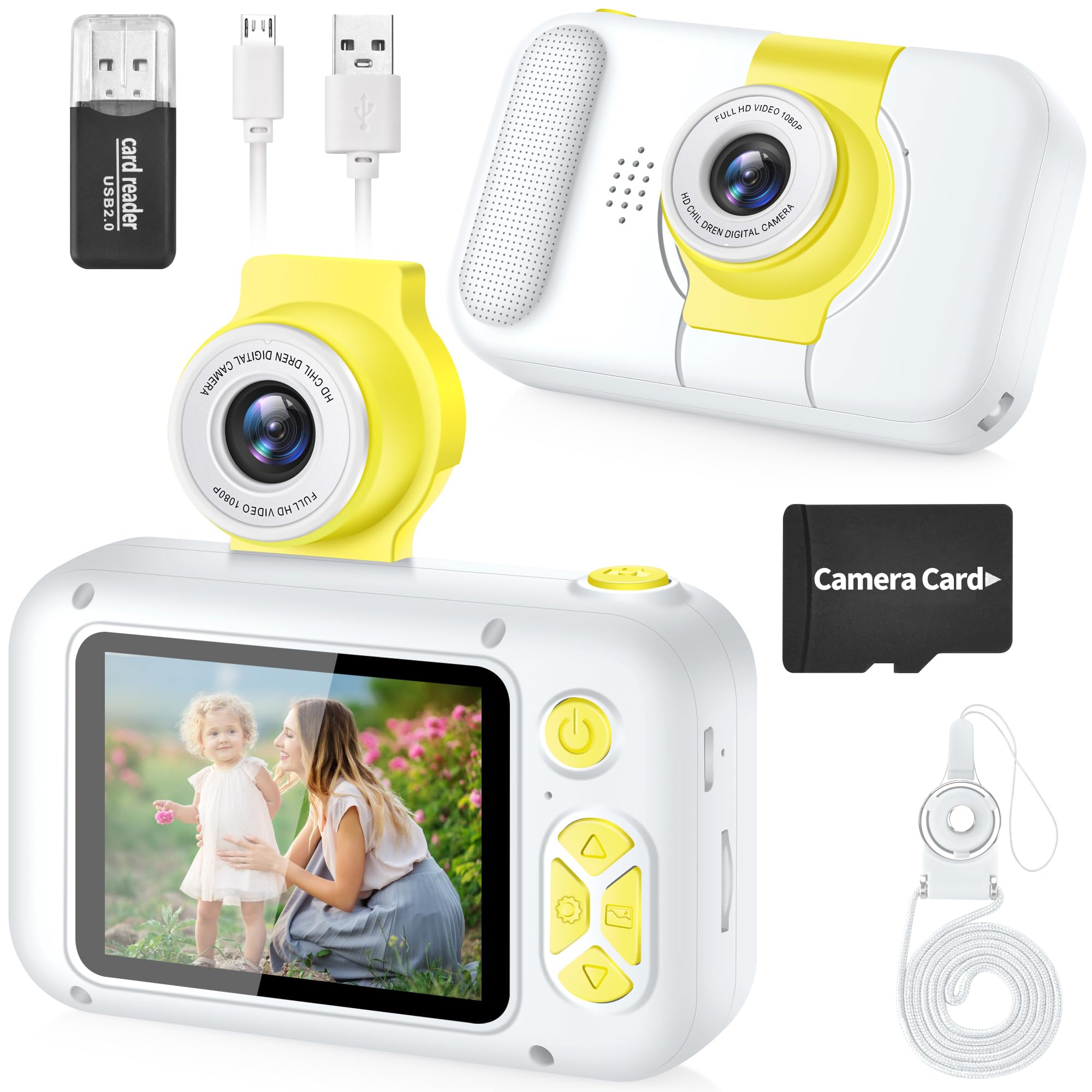 ARNSSIEN Kids Camera with Video,180°Flip Lens,2.4" Selfie Camera for Kids | Digi