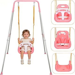 Toddler Swing,3-in-1 Toddler Swing Set with Foldable