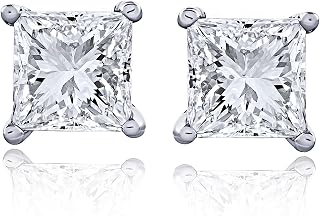 1 to 3 Carat Certified LAB GROWN Princess-Cut Diamond Earrings