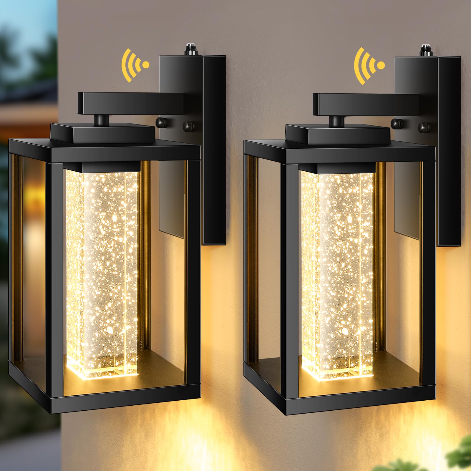 VIANIS Black Exterior Lighting Fixtures Wall Mount for House, Built-in LED