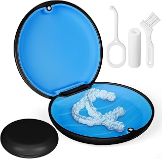 Flintronic Retainer Case, Retainer Box for Invisalign, Slim Aligner Case with Magnetic Closure, with Removable Inner Tray Silicone, for Adhesive Braces, Dental Floss, Dental Mouthpieces