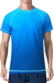 KPSUN Men's Swim Shirts Short Sleeve Quick Dry UPF 50+ Sun Protection Rash Guard Beach Fishing T Shirts