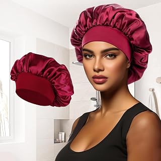 Women Adjustable Elastic Bonnet Bonnet Bonnet Cap One Size Fits All Long Curly Hair