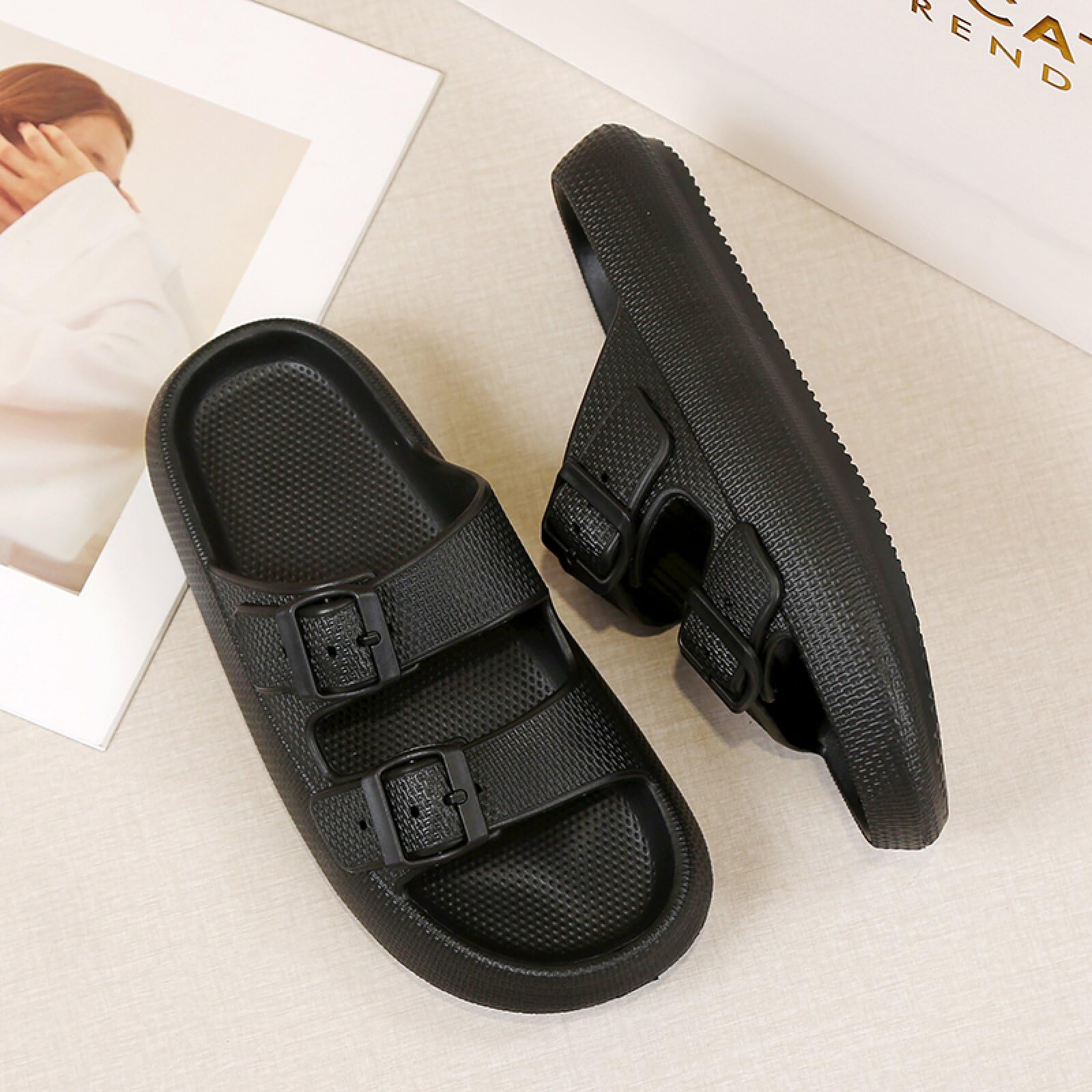 Comfortable Adjustable Lightweight Soft Beach Sandals for Everyday Wear Size 5-1