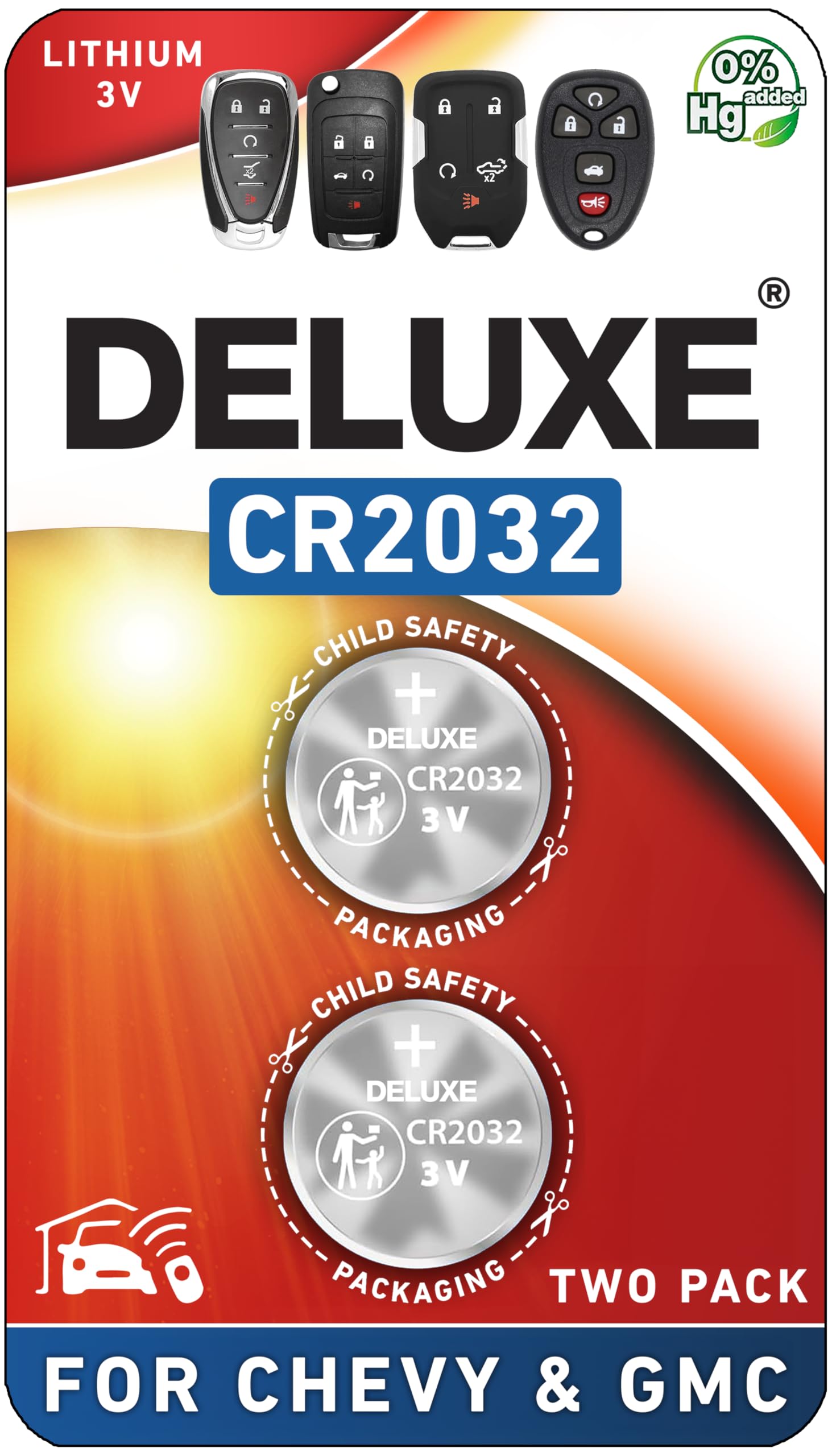 Key Fob Replacement Batteries for Chevy & GMC, Pack of 2, Check Fit Guide | For 