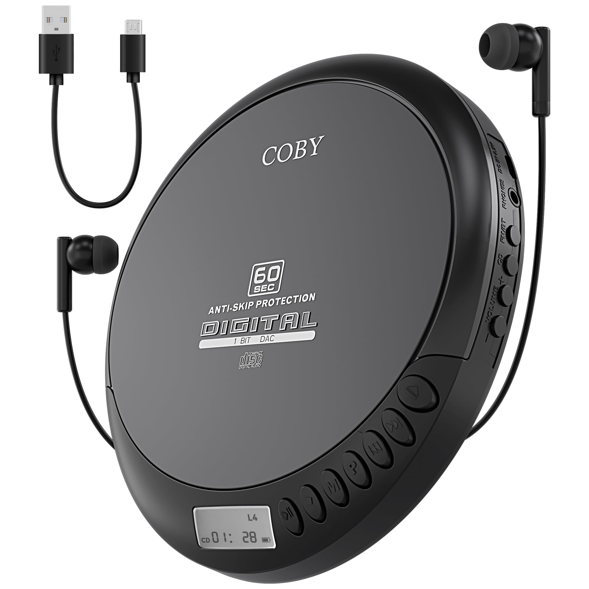 Coby Portable CD Player, 60 Second Anti Skip, FM Radio, CD Player for Car | CD-R