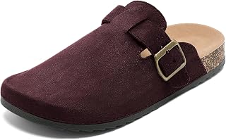 DDXYYDS Suede Clogs for Women & Men Cork Footbed Leather Mules Potato Shoes
