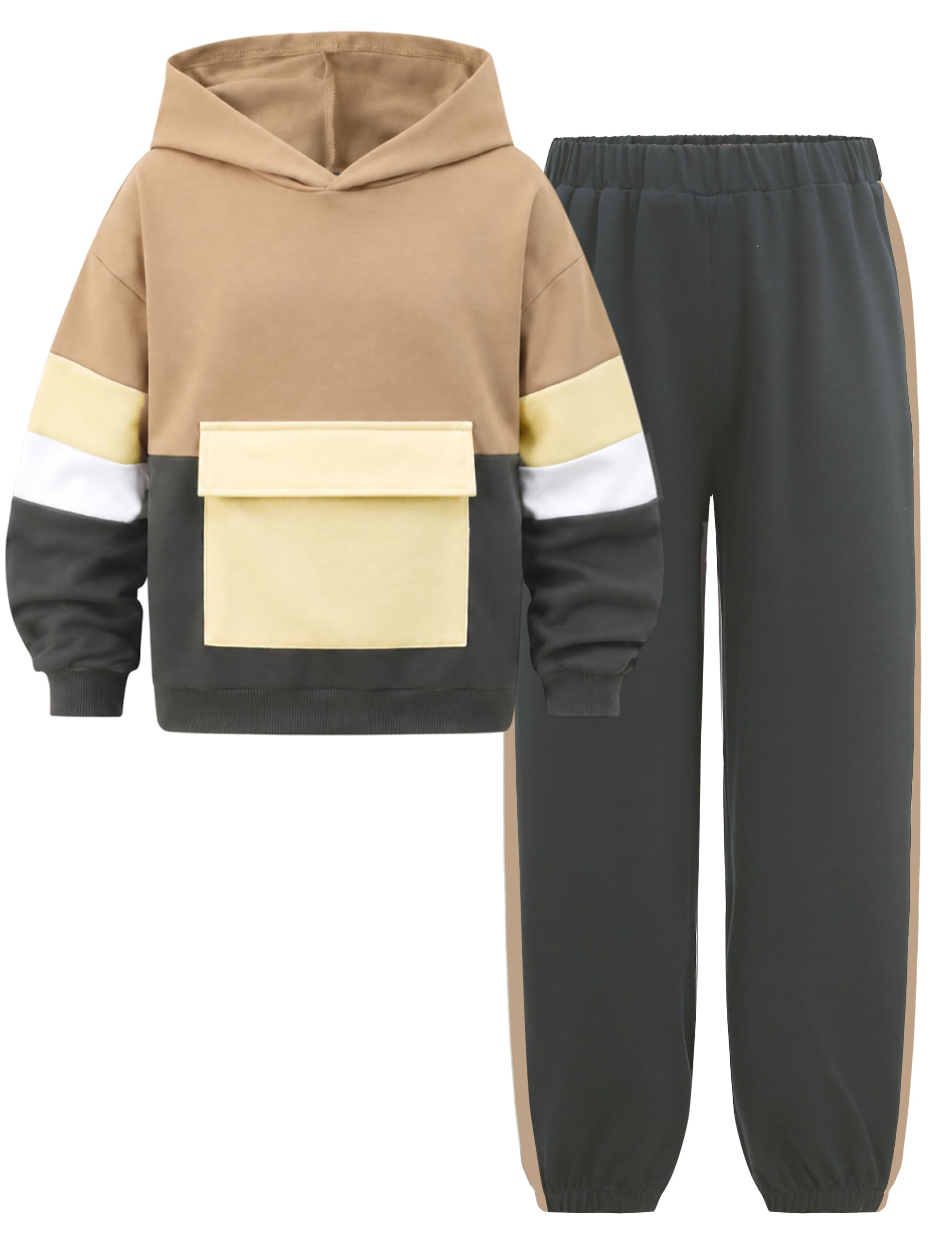 GEMLON ボーイズ パーカー コントラスト スウェットシャツ スウェットパンツ ボーイズ 服 6-14歳