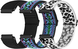 Runostrich Quick Release Nylon Watch Band - Choice of Width - 18mm, 19mm, 20mm, 22mm, 24mm Elastic Watch Straps Adjustable Stretchy Solo Loop Sport Nylon Replacement Wristband for Women Men, 3pcs