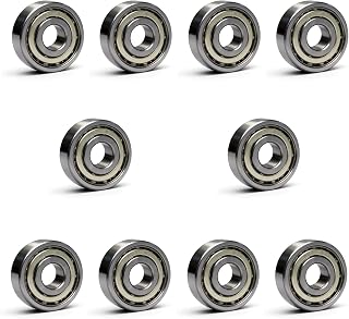 10 PCS 625-ZZ Double Shielded Ball Bearings 5x16x5 mm, Precision P6/ABEC 3, High Speed Chrome Steel, Pre-Lubricated for Smooth RPM Performance