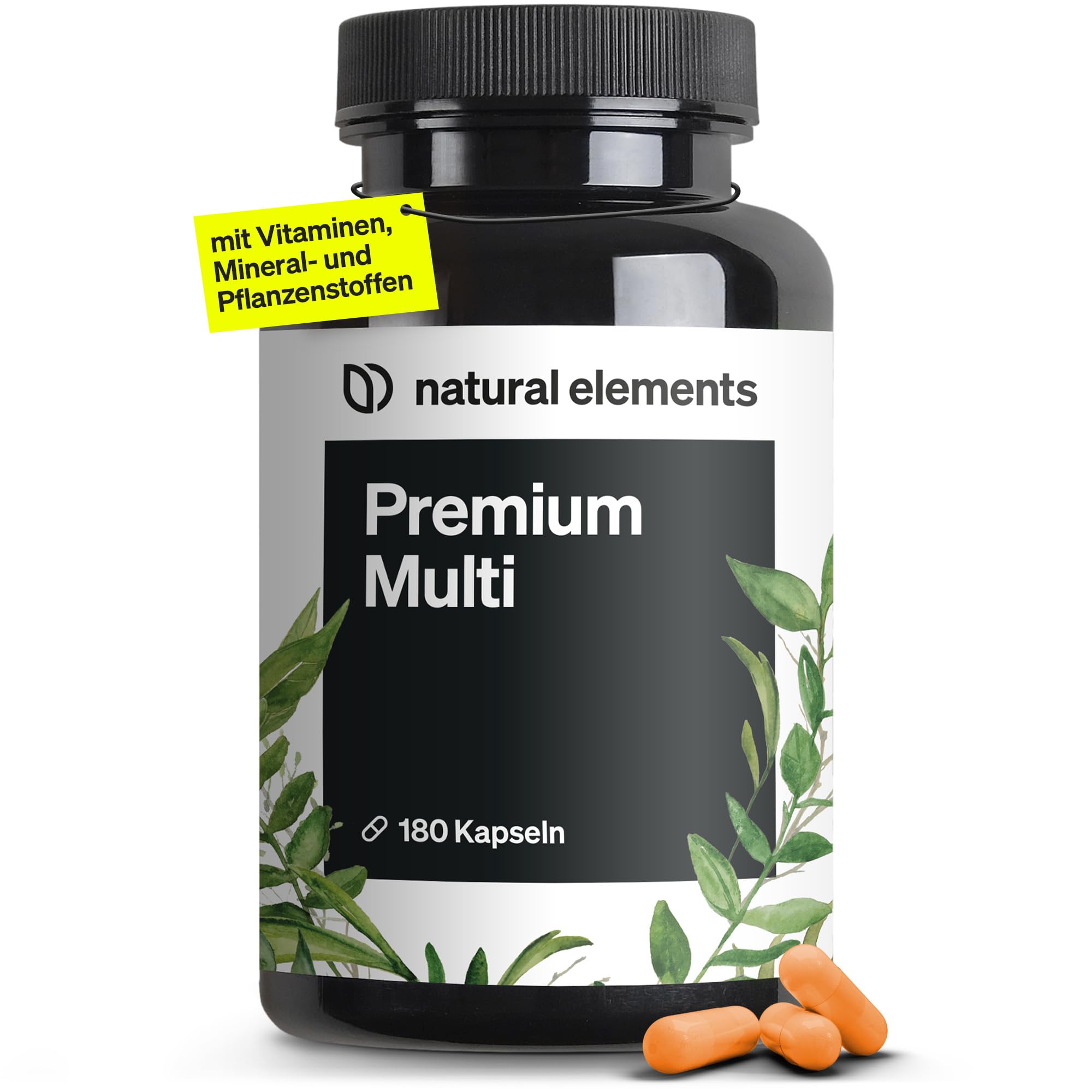 natural elements Premium Multivitamin - 180 High Dose Complex Capsules - Valuabl
