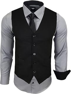 Subliminal Mode RN33 Men's Long Sleeve Shirt + Vest + Tie | Classic Fit | Comfortable and Easy to Wash | Ideal for Office and Casual Outings