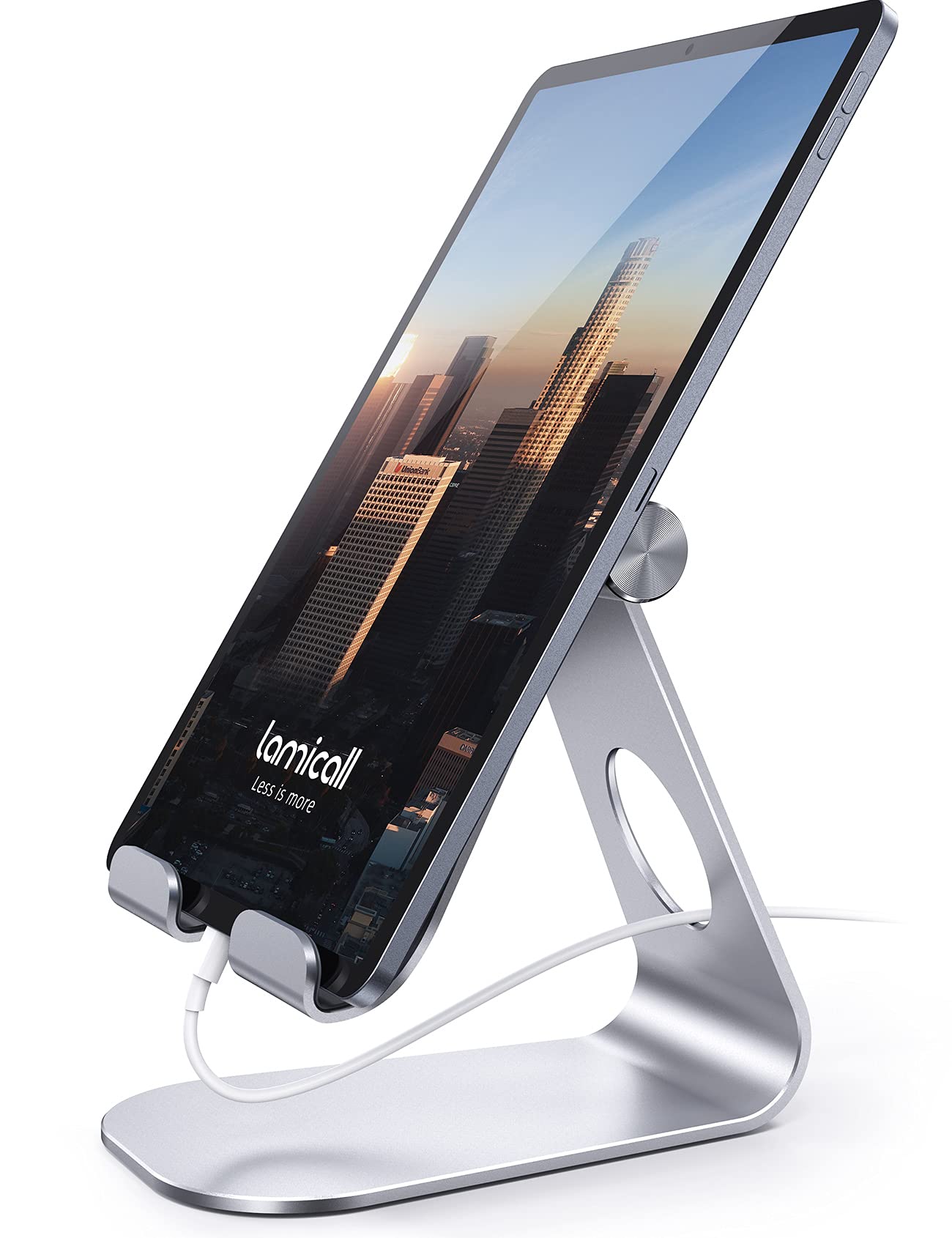 Lamicall iPad Stand Adjustable Tablet Holder, Sturdy Aluminum, Multi-Angle | Doc