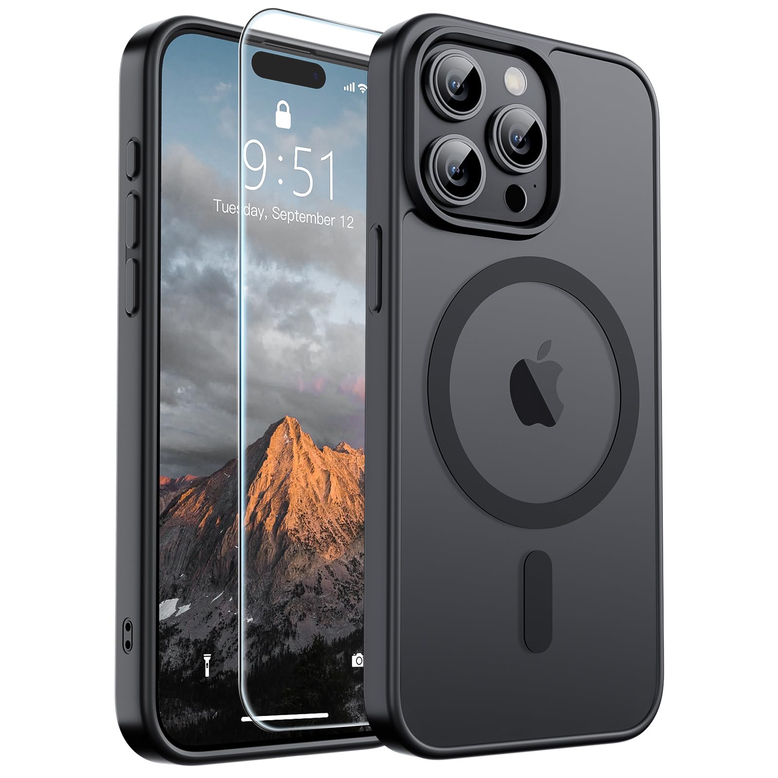 supfine Magnetic for iPhone 15 Pro Max Case [Compatible with MagSafe] [Military 