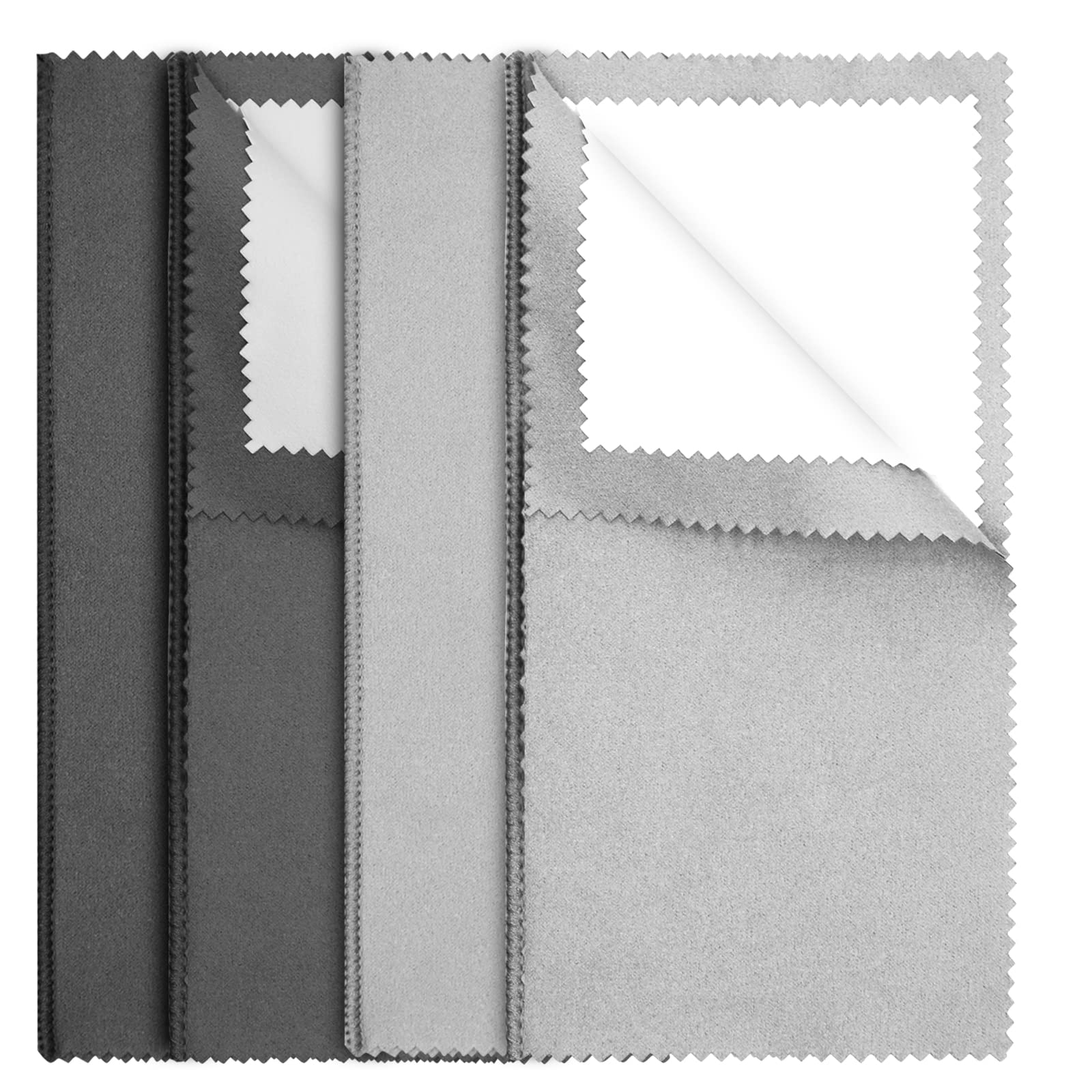 4Pcs Silver Polishing Cloth, Jewelry Cleaning Polishing Cloths Silver Double-Sid