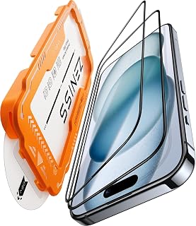 iphone 15 ガラスフィルム 用 【米軍No.1規格航空材料&独創的なガイド枠】 2枚セット 全面保護 最強硬度10H 耐衝撃 気泡なし