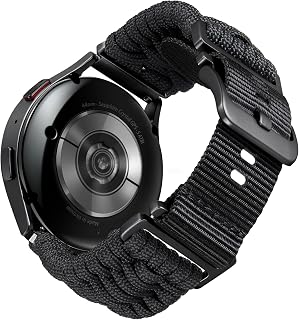 BINLUN Bracelet Montre en Nylon Paracorde Tressé 18mm 20mm 22mm Tissu Sport Bracelets Remplacement pour Montres Connectées Compatible avec Samsung Galaxy/Idéal pour Garmin/Convient pour Huawei
