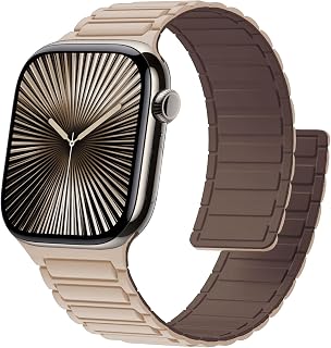 Correa magnética para Apple Watch para hombres/mujeres, iWatch Band de 49 mm, 46 mm, 45 mm, 44 mm, 42 mm, 41 mm, 40 mm, 38 mm, correa deportiva de silicona magnética para Apple Watch Series 11/10/9/8