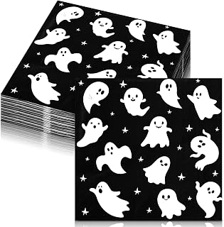 Halloween Paper Napkins for Party, 2 Ply 6.5 Inch, 50 Pcs, Ghost