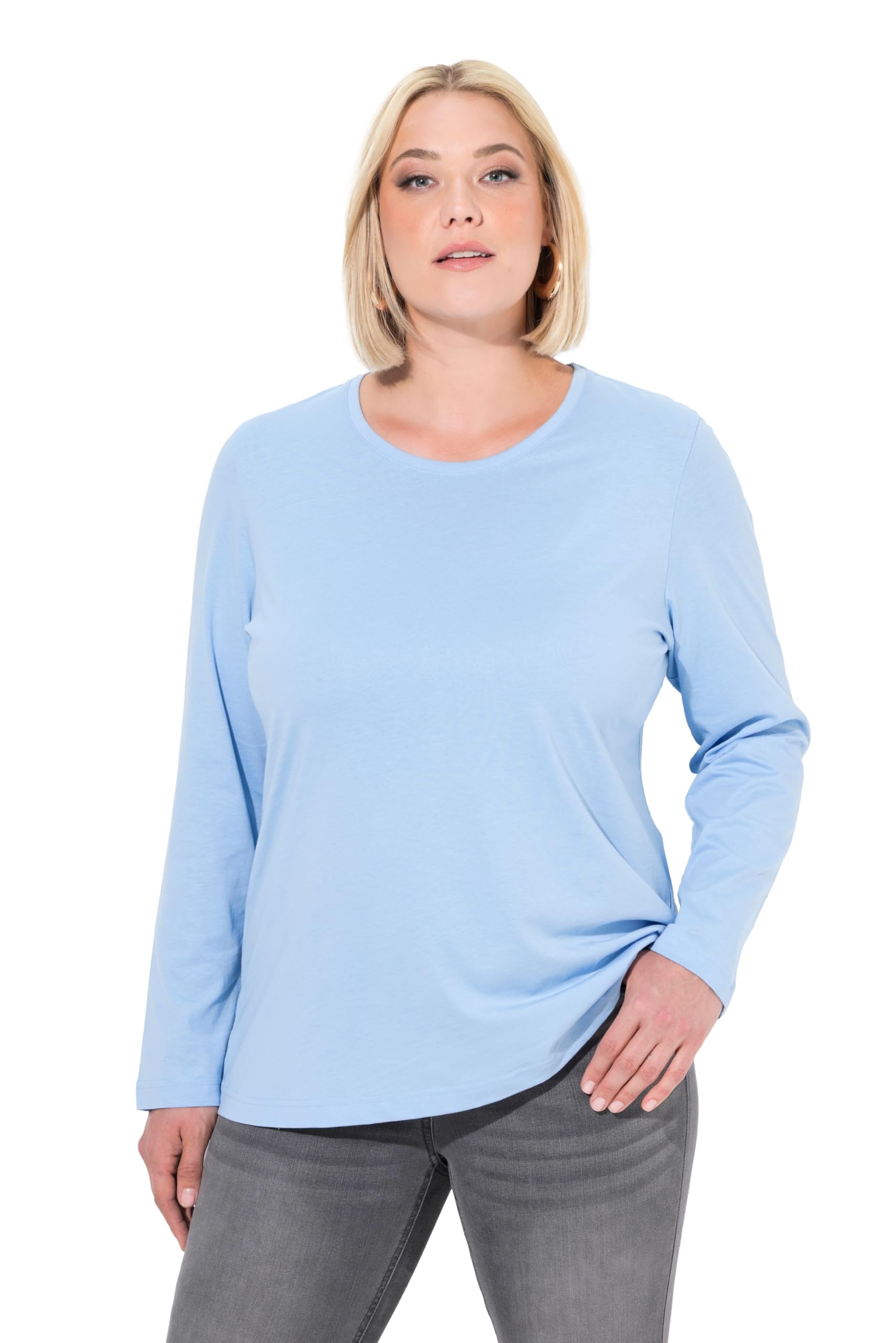 Ulla Popken Women's Shirt, Slim, Round, Long Sleeve