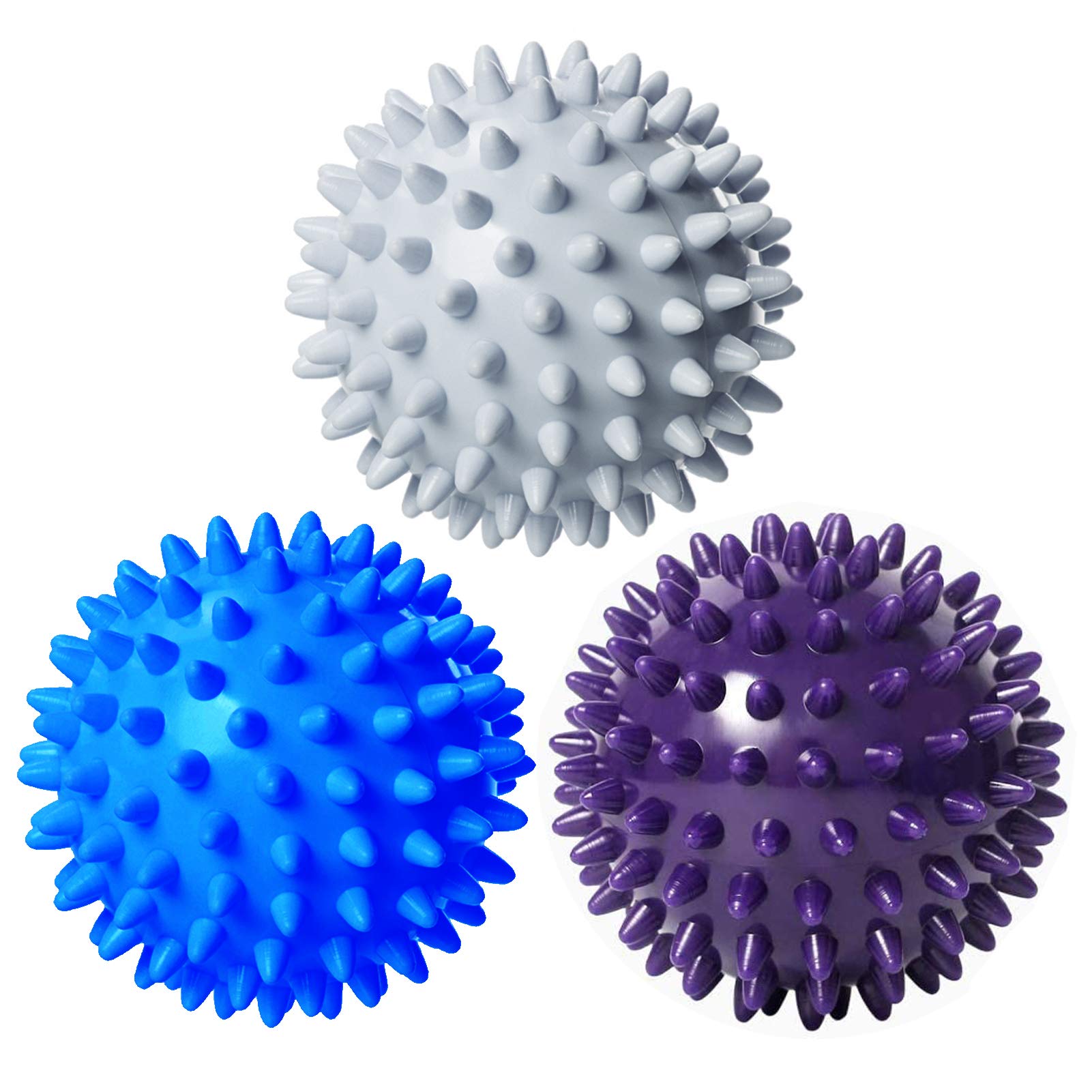 Anvin Spiky Massage Balls Pack of 3 Muscle Roller Lacrosse Balls for Plantar Fas