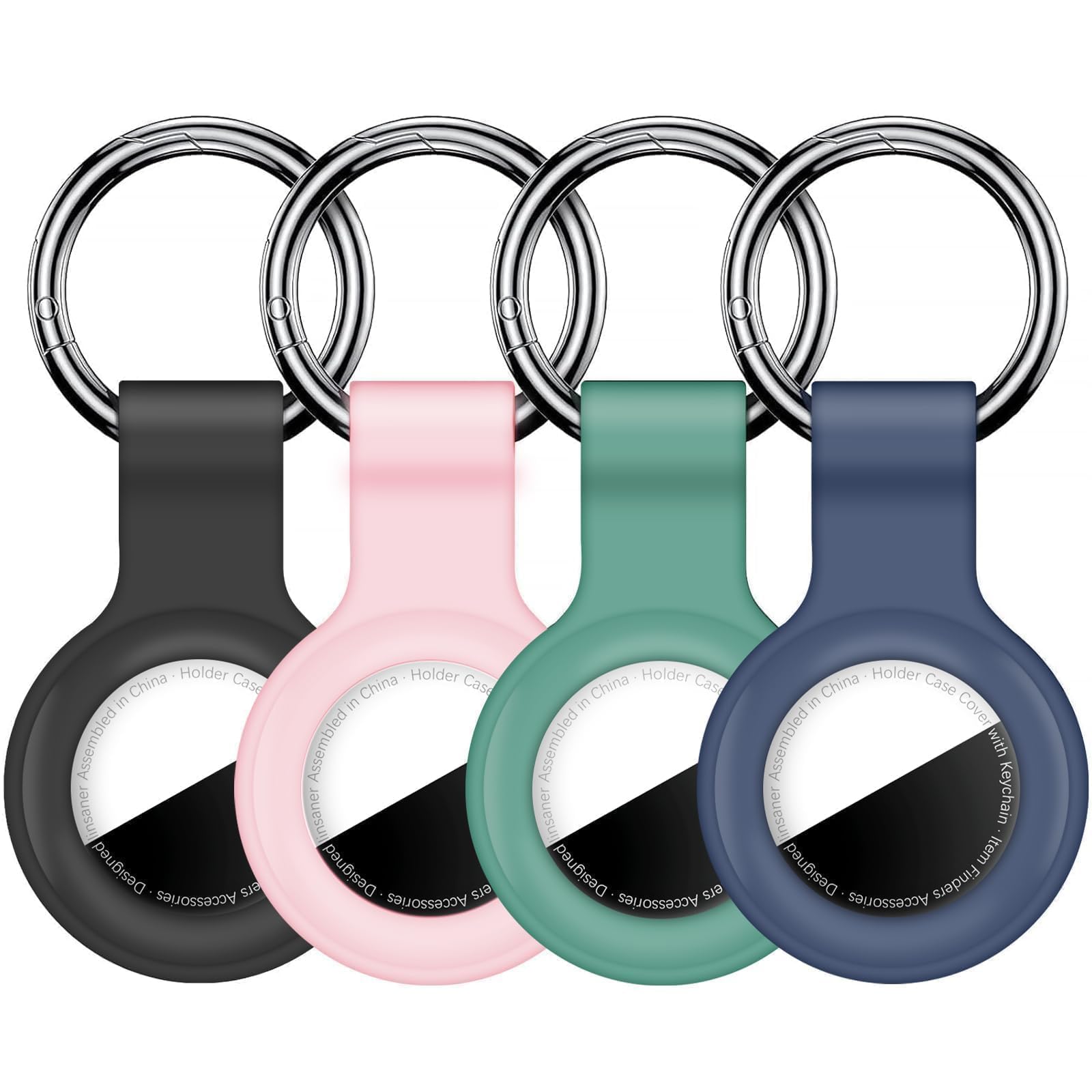 Linsaner 4 Pack Silicone Holder for AirTag 2nd & 1st Gen, Multicolor-1 | Keychai