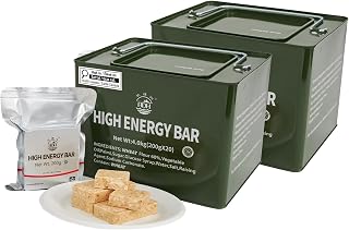 BDH High Energy Bar 36800Kcal Emergency Preparedness Food Bar Long Shelf-life | 2xLarge Tin 8kg/40 bags Case Package | Original Compressed Biscuits | Survival Compact Food Ration MRE For Outdoor Camping Activities, Crisis Preparation, Earthquakes, Wildfires, Disaster Preparedness Storage Supply Kit