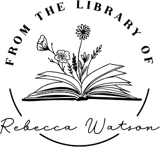 Pickled Stamps from The Library of | Ex Libris | Floral Book Stamp | Personalized Book Embosser | Custom Library Embosser | Self-Inking Wood Handle Floral 2