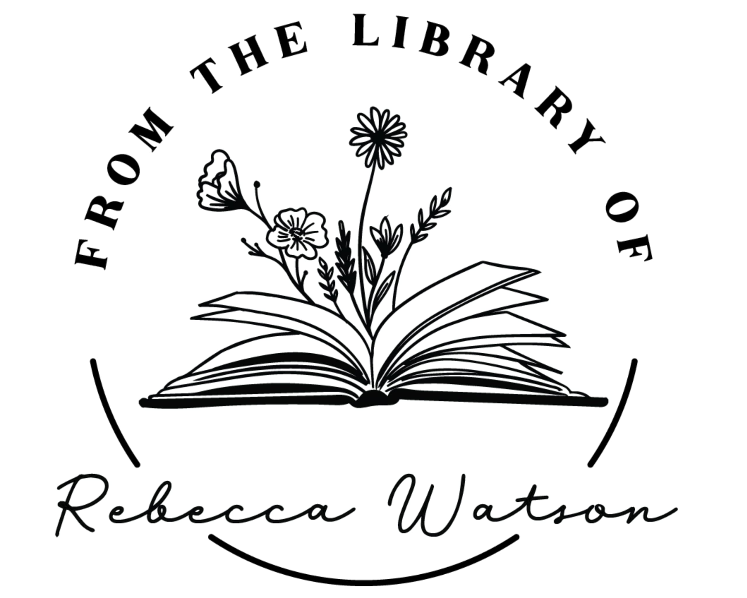 Pickled Stamps from The Library of | Ex Libris | Floral Book Stamp | Personalize