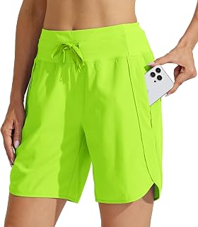 Willit Women's 7" Athletic Running Shorts Long Workout Hiking Shorts Quick Dry High Waisted Active Zipper Pocket
