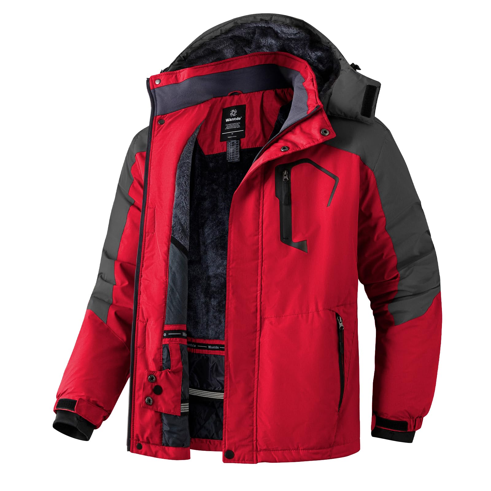 Wantdo Men's Men's Mountain Ski Jacket Waterproof Winter Coat Ski Jacket