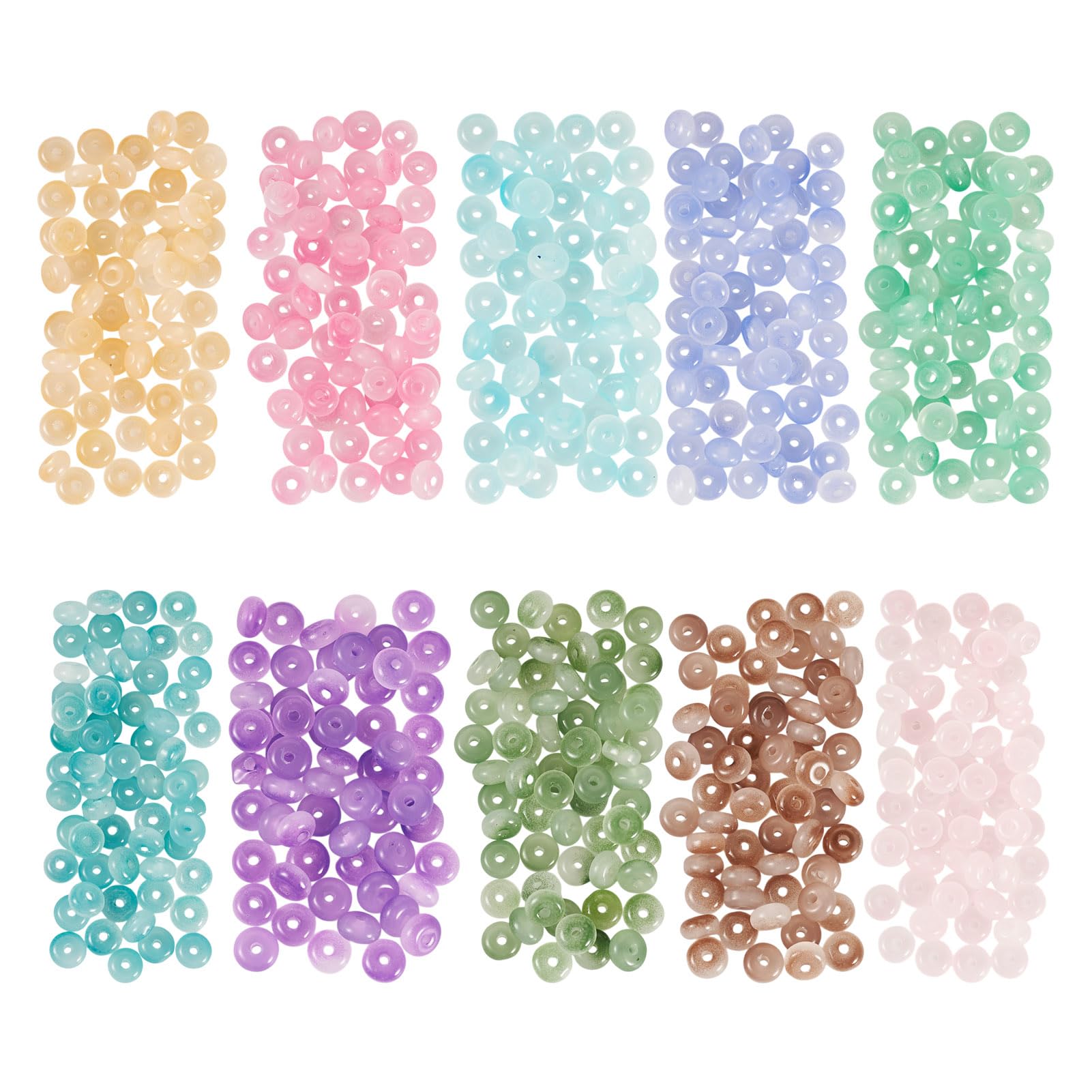 600pcs 6.5x3.5mm Imitation Jade Glass Beads for Jewelry Making