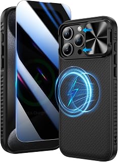 Doeshine for iPhone 16 Pro Max Case Screen Protector and Camera Cover,Black
