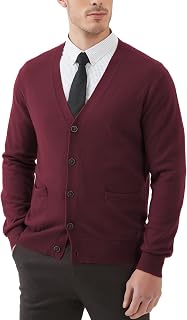 Kallspin Men's Cardigan in Blend with V-Neck and Buttons with Pockets