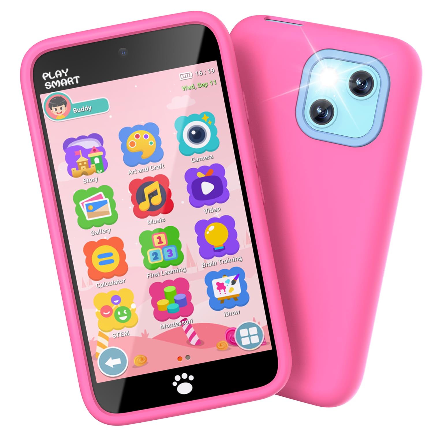 MOMILLA Kids Smart Phone, 195+ Drawing 45+ Stickers 220+ Games Toddler Toys | 3.
