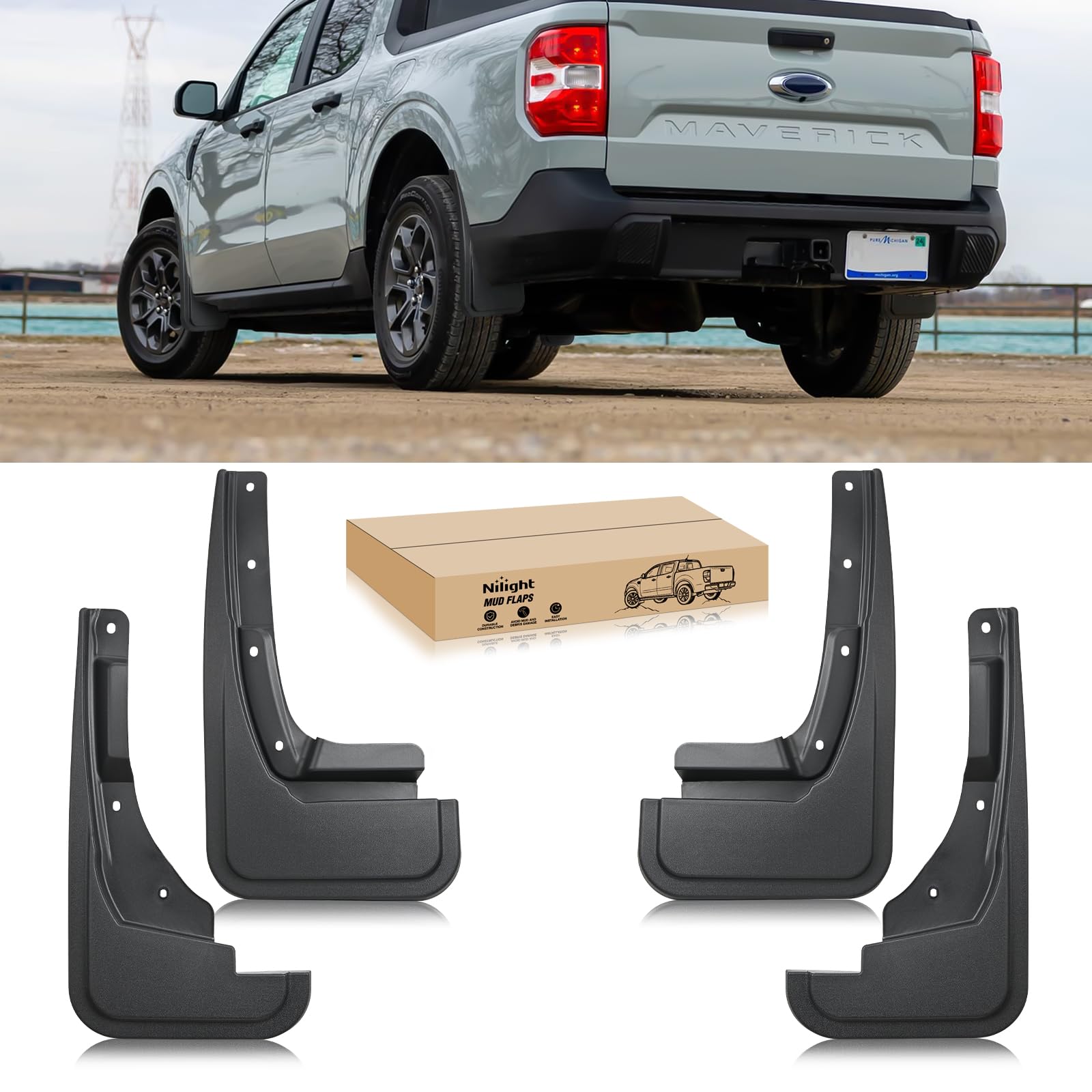 Nilight Mud Flaps Splash Guards for Ford Maverick 2022 2023 2024 2025 2026 | No 