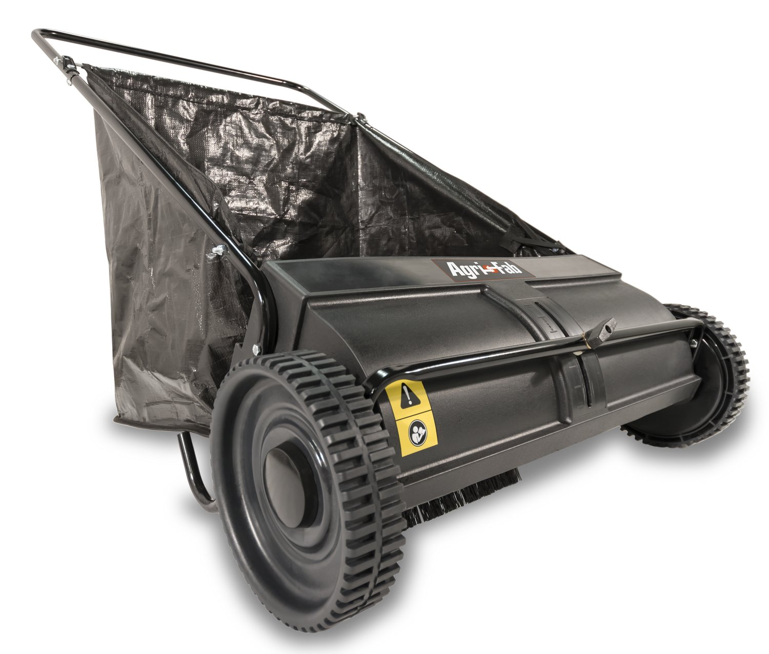 Agri-Fab 26 In Push Lawn Sweeper with 7 Cu Ft Hopper Bag, Adjustable Brush Heigh