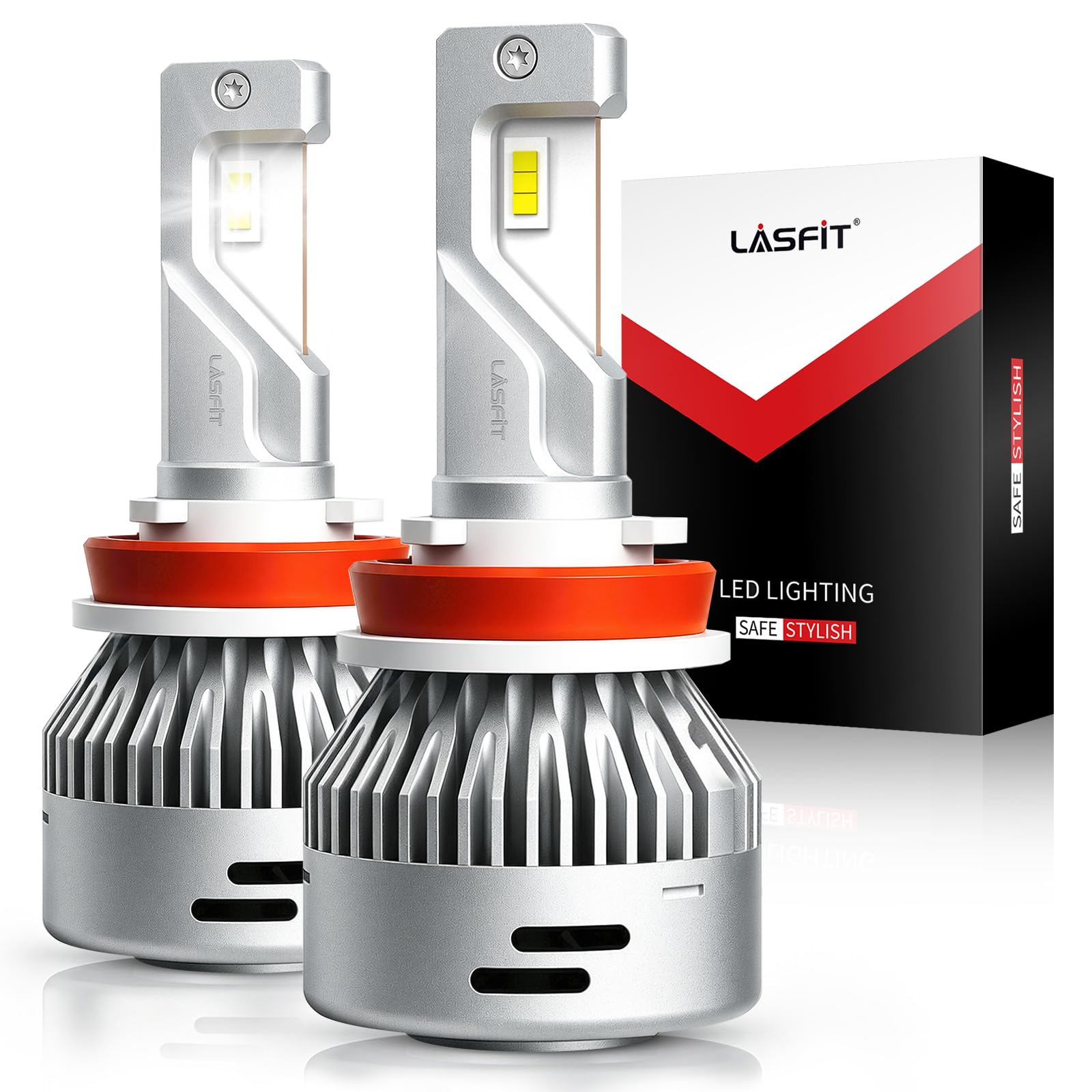 LASFIT 2026 𝐁𝐫𝐢𝐠𝐡𝐭𝐞𝐬𝐭 H11 LED Headlight Bulb, Real 60W 12X Brighter Halogen 1:1 