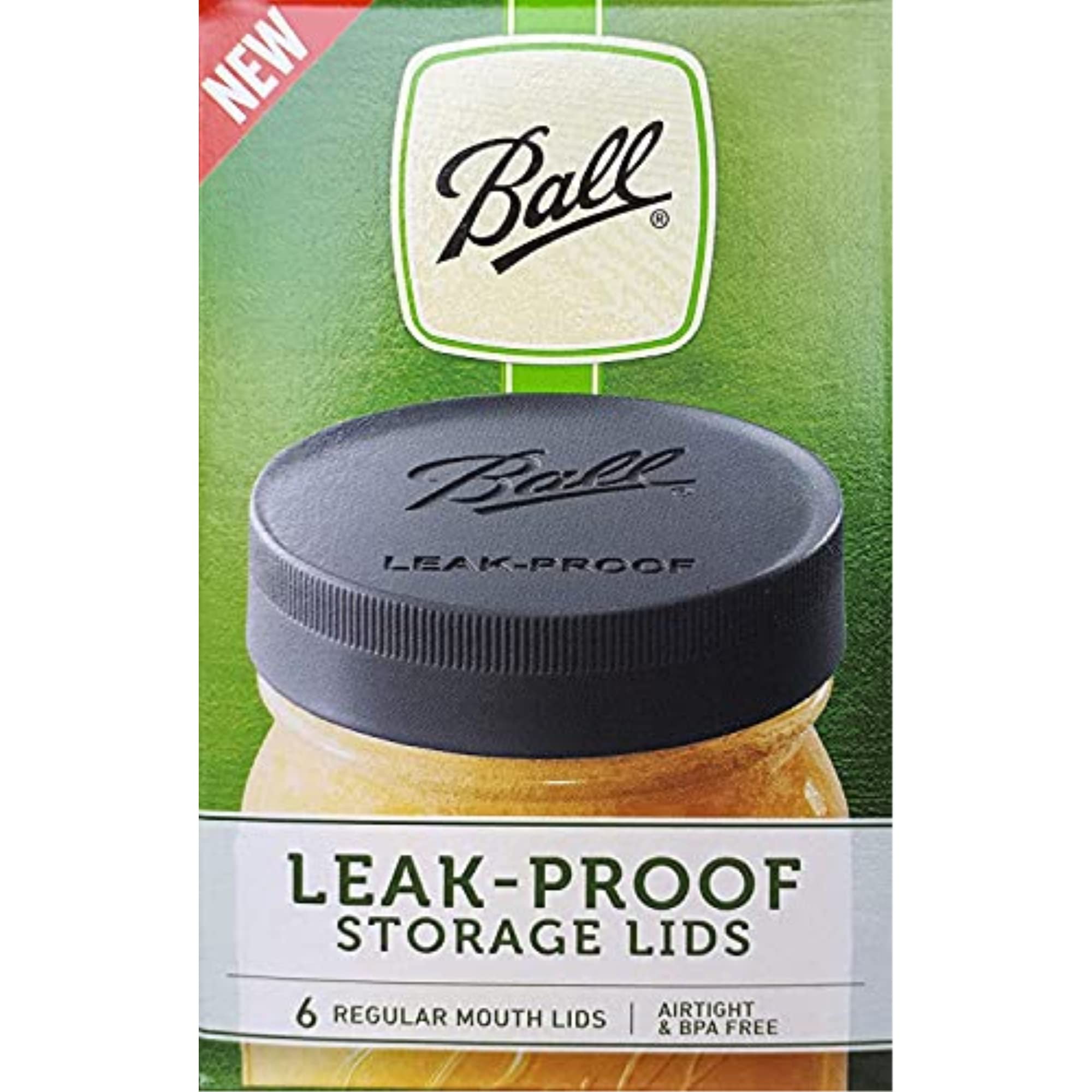 Ball Mason Jar Leak-Proof Lids, Regular Mouth, 6 CT