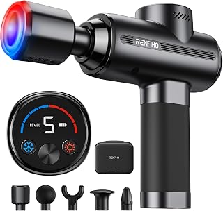 RENPHO Active Thermacool 2 Massage Gun with Intuitive Heat and Cold Control | VA Display Handheld Percussion 10mm Deep Tissue Massager for Neck Back Muscle, FSA Eligible Gift for Men Women Athletes HSA