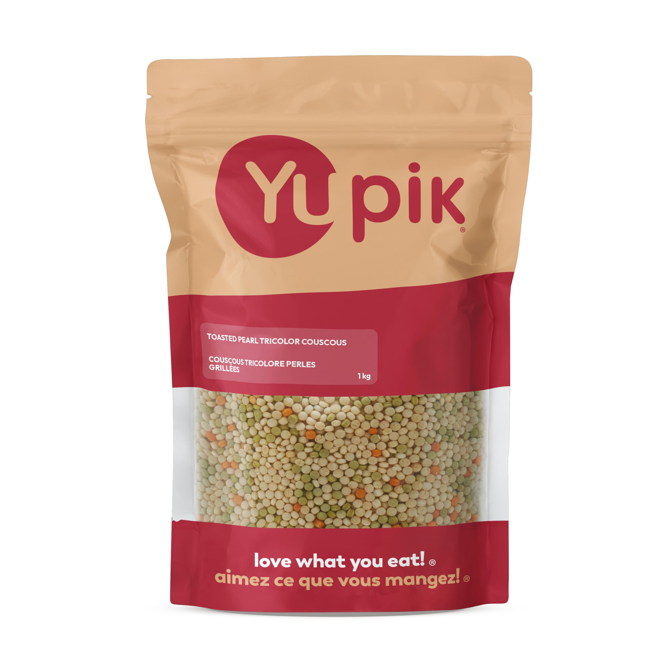 Yupik Toasted Pearl Tricolor Couscous, 1 kg, Vegan, Kosher, Nutty Flavour, Low-C